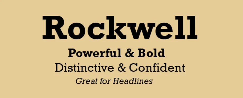 Rockwell Font For Business Card