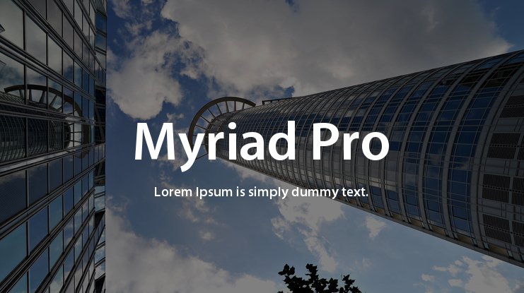 Myriad Pro Font For Business Card